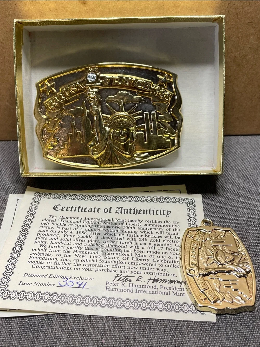 Gold Statue of Liberty Belt Buckle